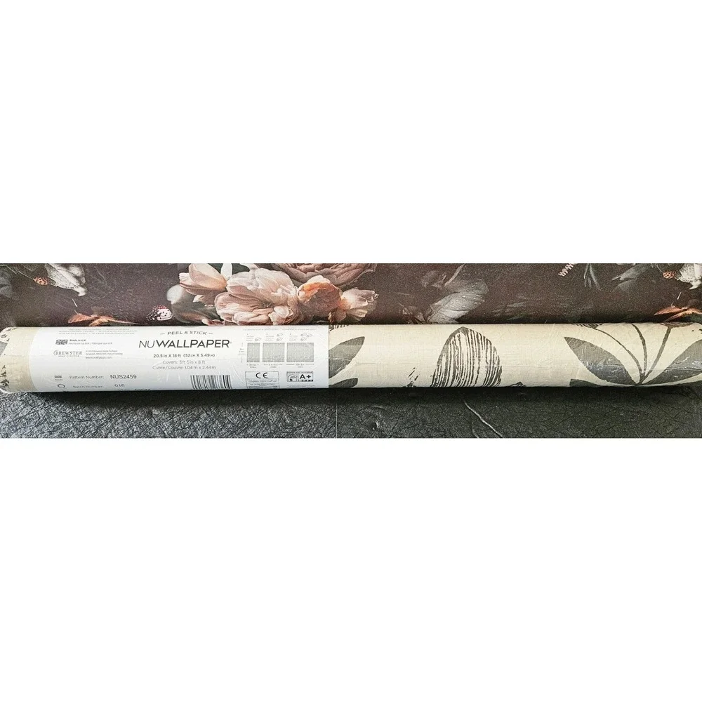 Wall Pops! Nu Wallpaper PATTERN NUS2459 Folk Tulip -‎ 20.5in x 18ft - NEW SEALED